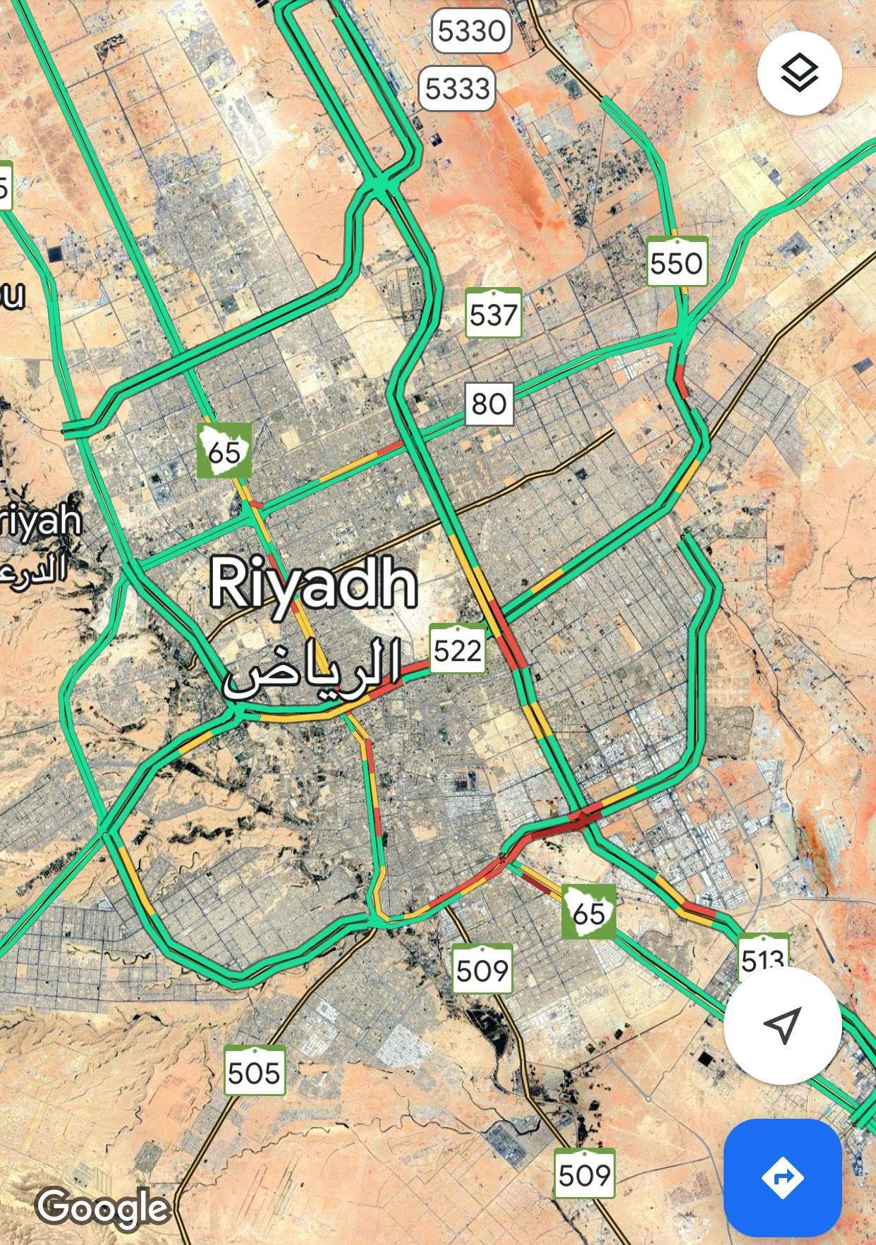 شوارع الرياض بعد تشغيل قطار الرياض