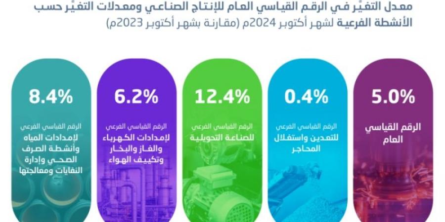 "الإحصاء" ارتفاع الإنتاج الصناعي بنسبة 5% خلال شهر أكتوبر2024